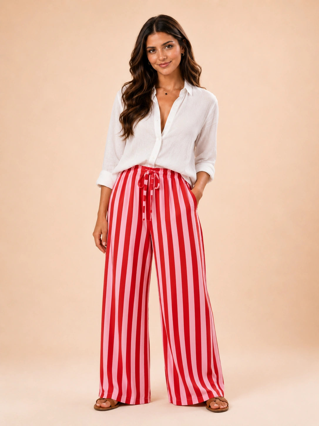 Vernazza Striped Wide-Leg Palazzo Pants