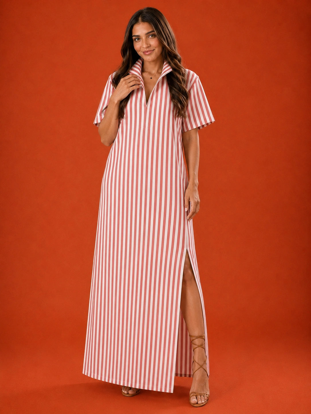 Del Mar Striped Shirt Dress