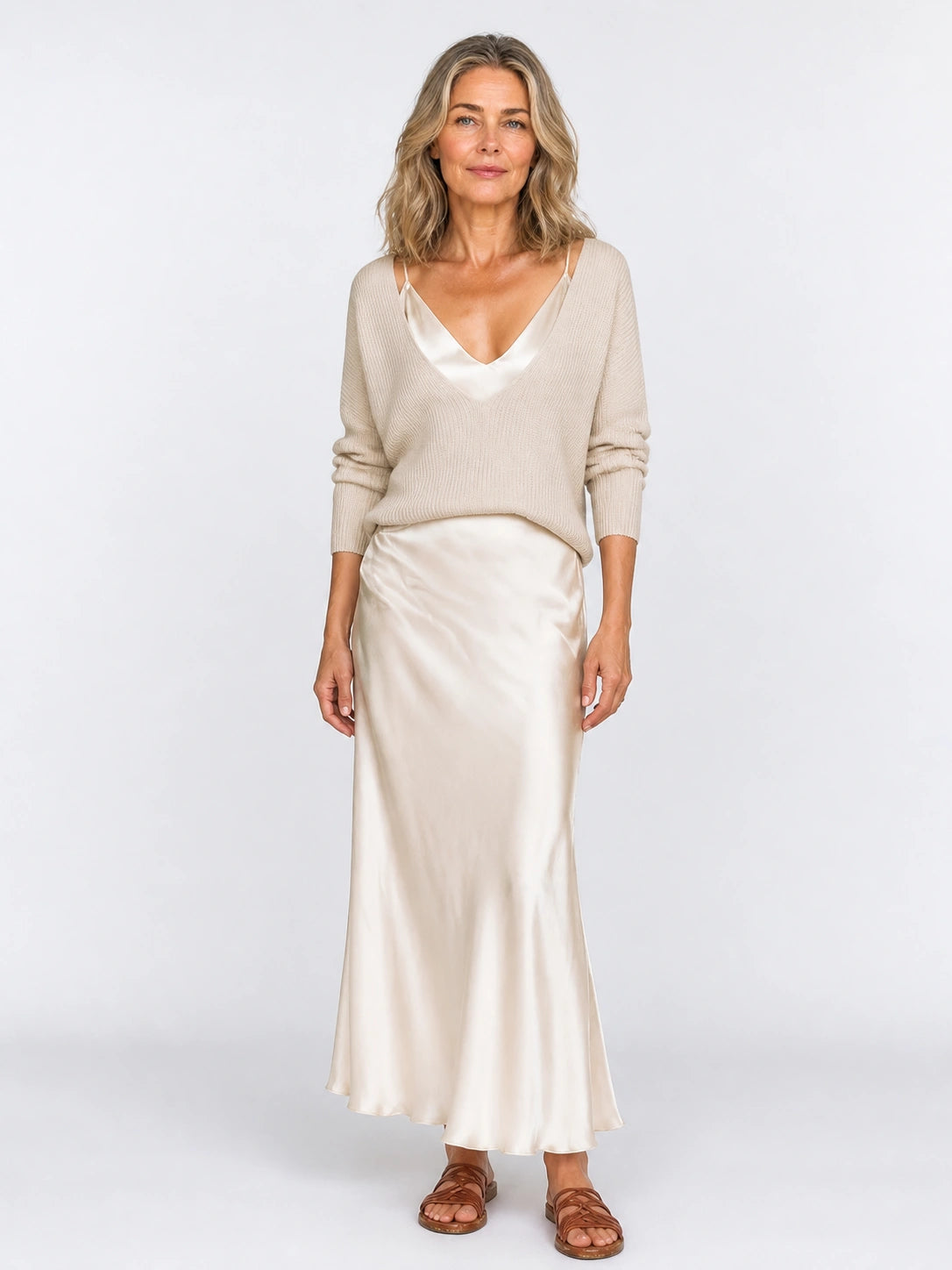 Cascais Satin Slip Two-Piece Set