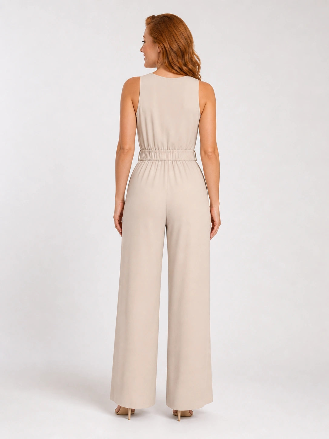 Laguna Buckle-Belt Wide-Leg Jumpsuit
