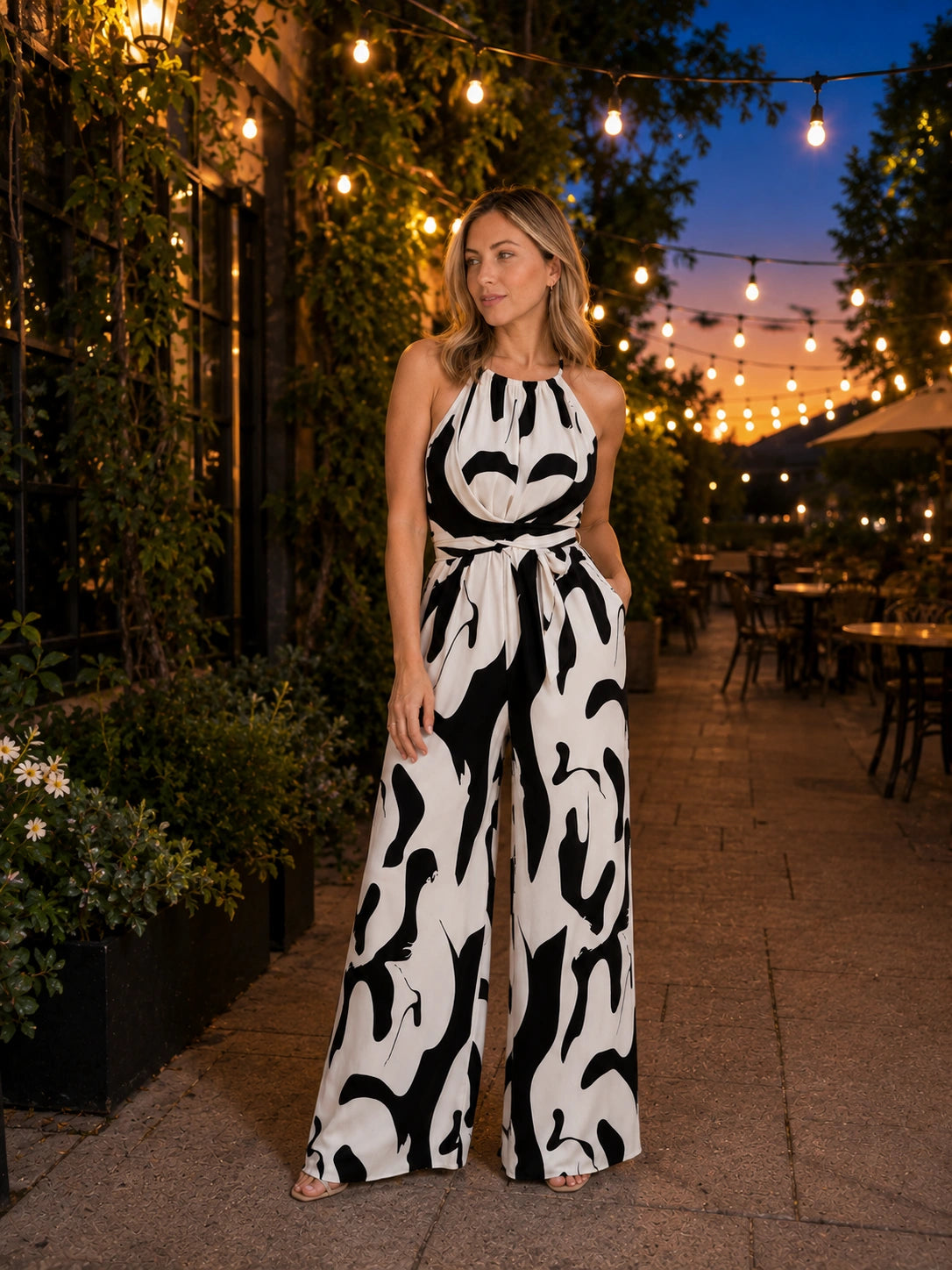 Portofino Halter Wide-Leg Jumpsuit