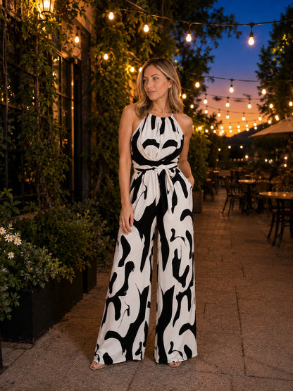 Portofino Halter Wide-Leg Jumpsuit