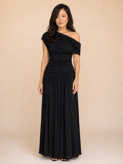 Deauville Ruched One-Shoulder Maxi Dress