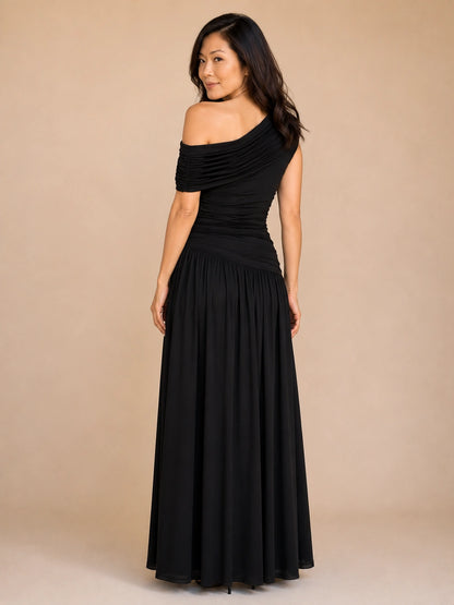 Deauville Ruched One-Shoulder Maxi Dress