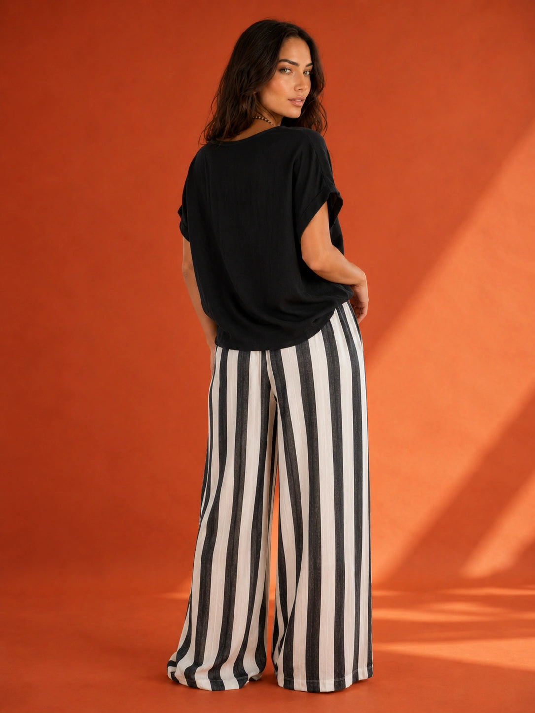 Hyannis Wide-Leg Two-Piece Striped Set