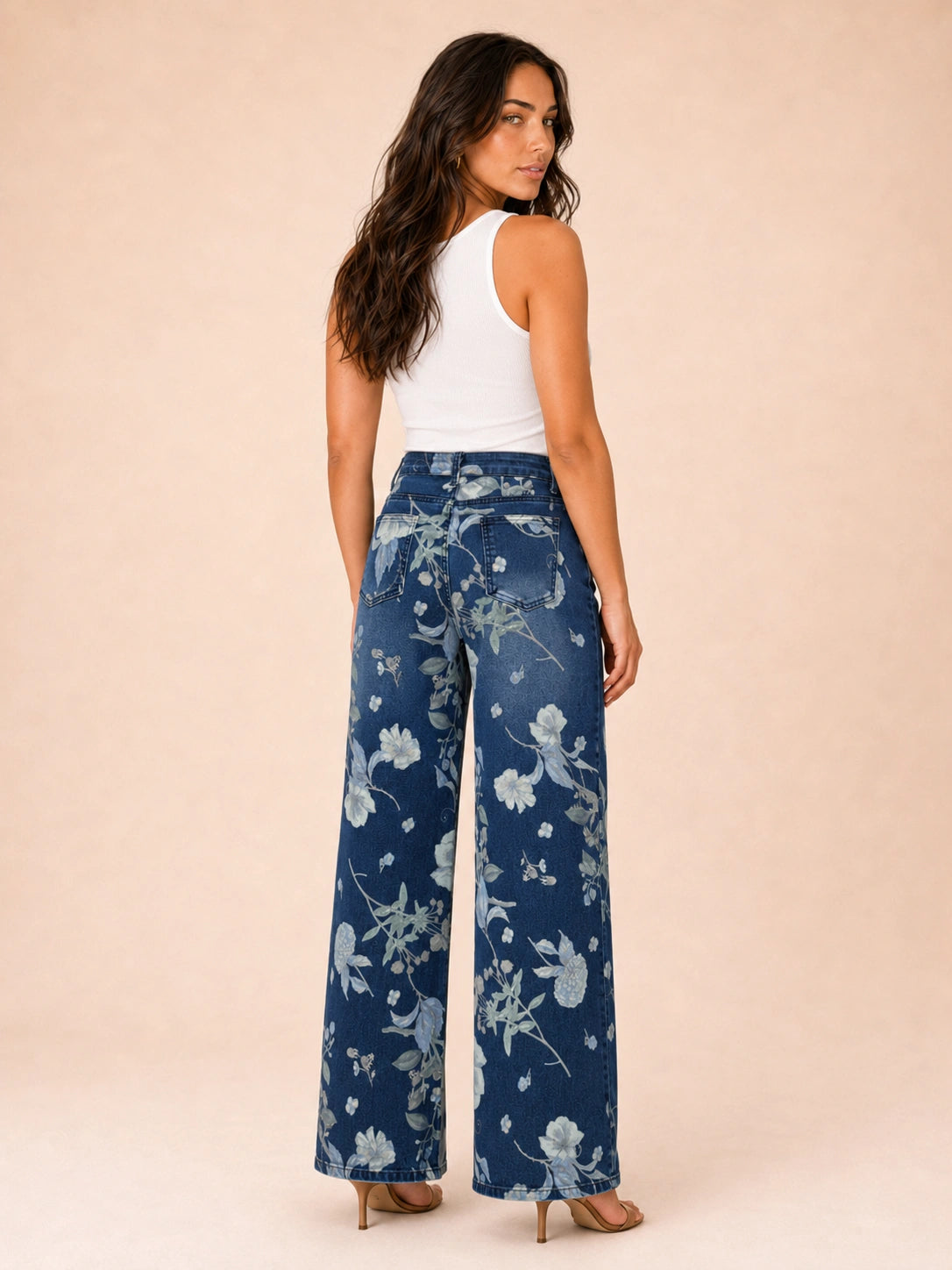 Sorrento Floral Print Wide-Leg Jeans