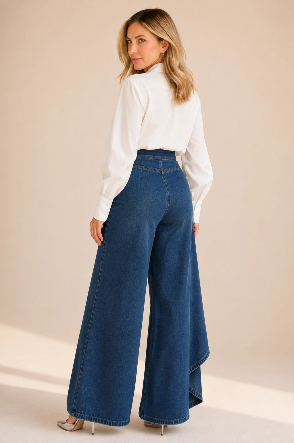 Sausalito Wrap-Front Wide Leg Jeans