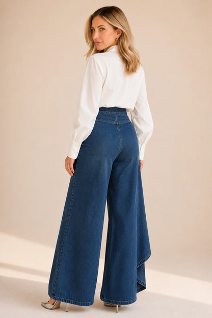 Sausalito Wrap-Front Wide Leg Jeans