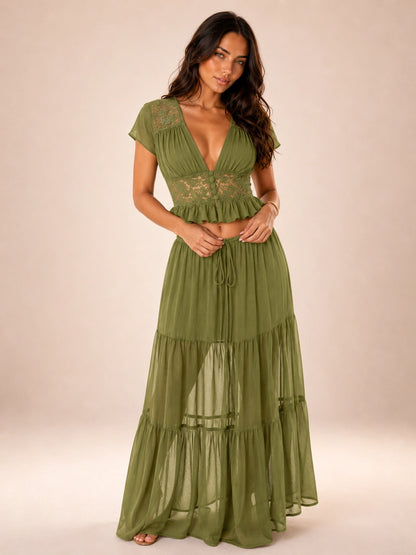 Sedona Lace-Trim Two-Piece Set