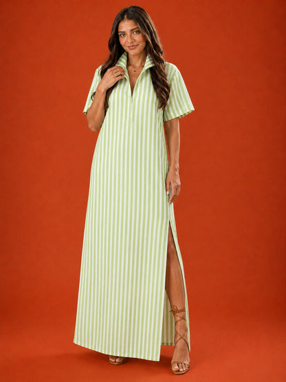 Del Mar Striped Shirt Dress