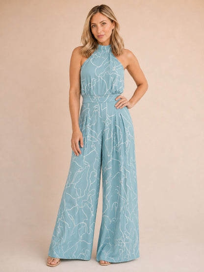 Nantucket Wide-Leg Halter Jumpsuit