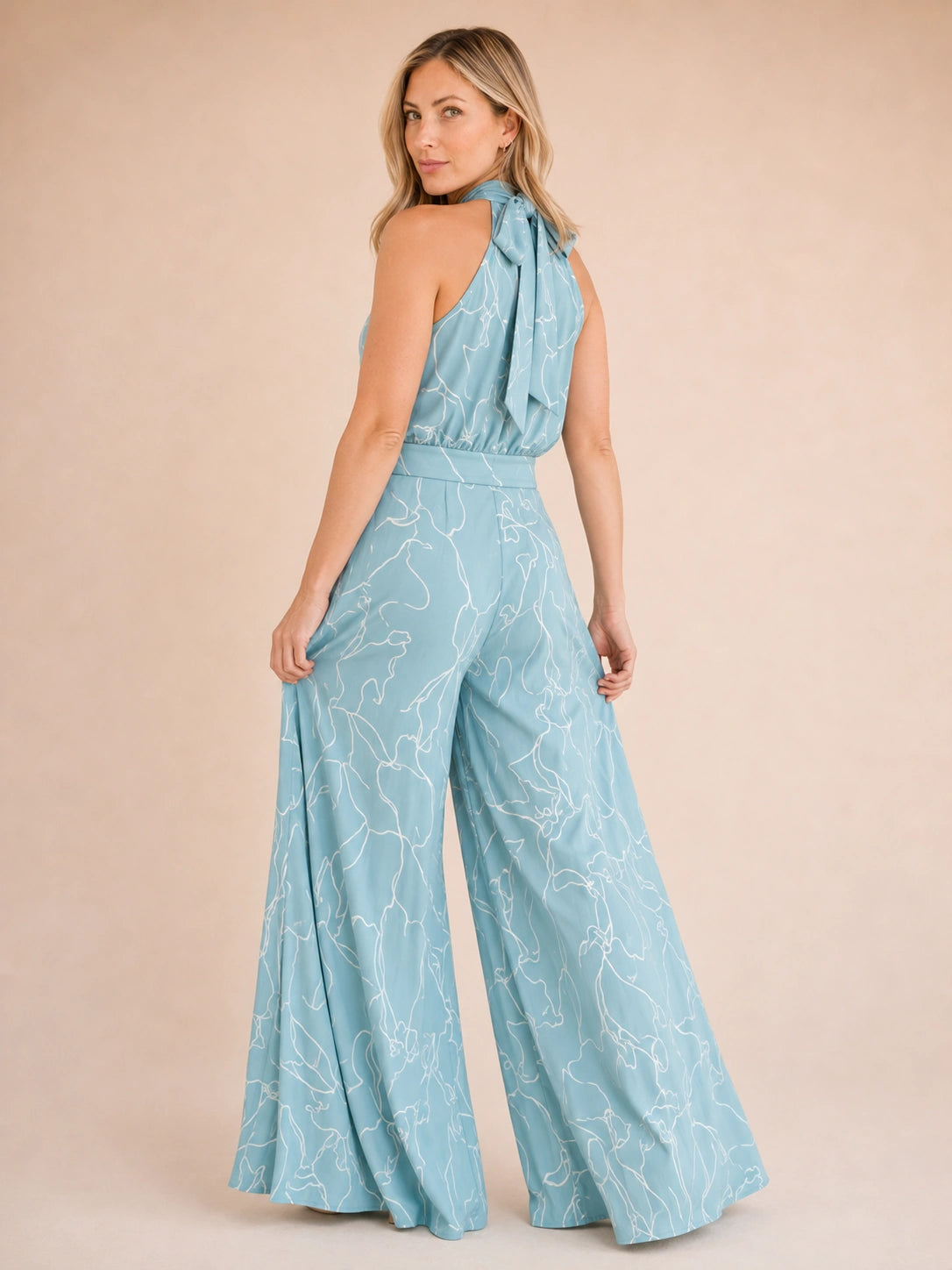 Nantucket Wide-Leg Halter Jumpsuit