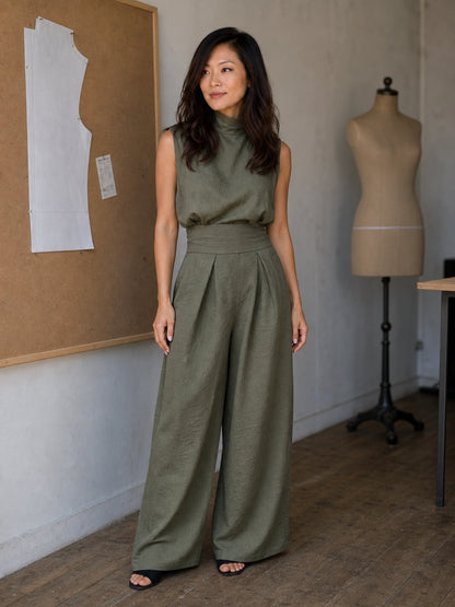 Montecito Mock-Neck Wide-Leg Two-Piece Set