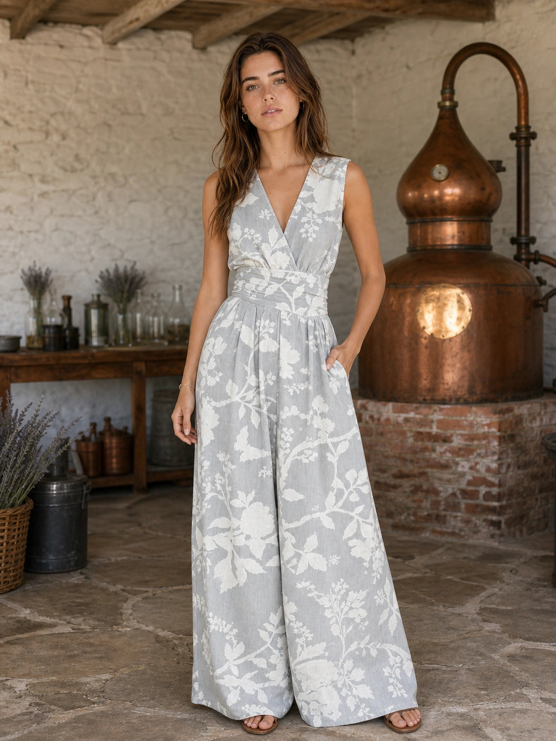 Captiva Printed Wide-Leg Jumpsuit