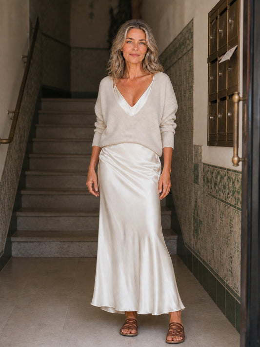 Cascais Satin Slip Two-Piece Set