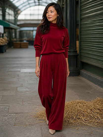 Mendocino Mock-Neck Knit Two-Piece Set