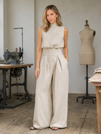 Montecito Mock-Neck Wide-Leg Two-Piece Set