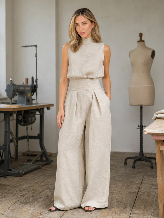 Montecito Mock-Neck Wide-Leg Two-Piece Set