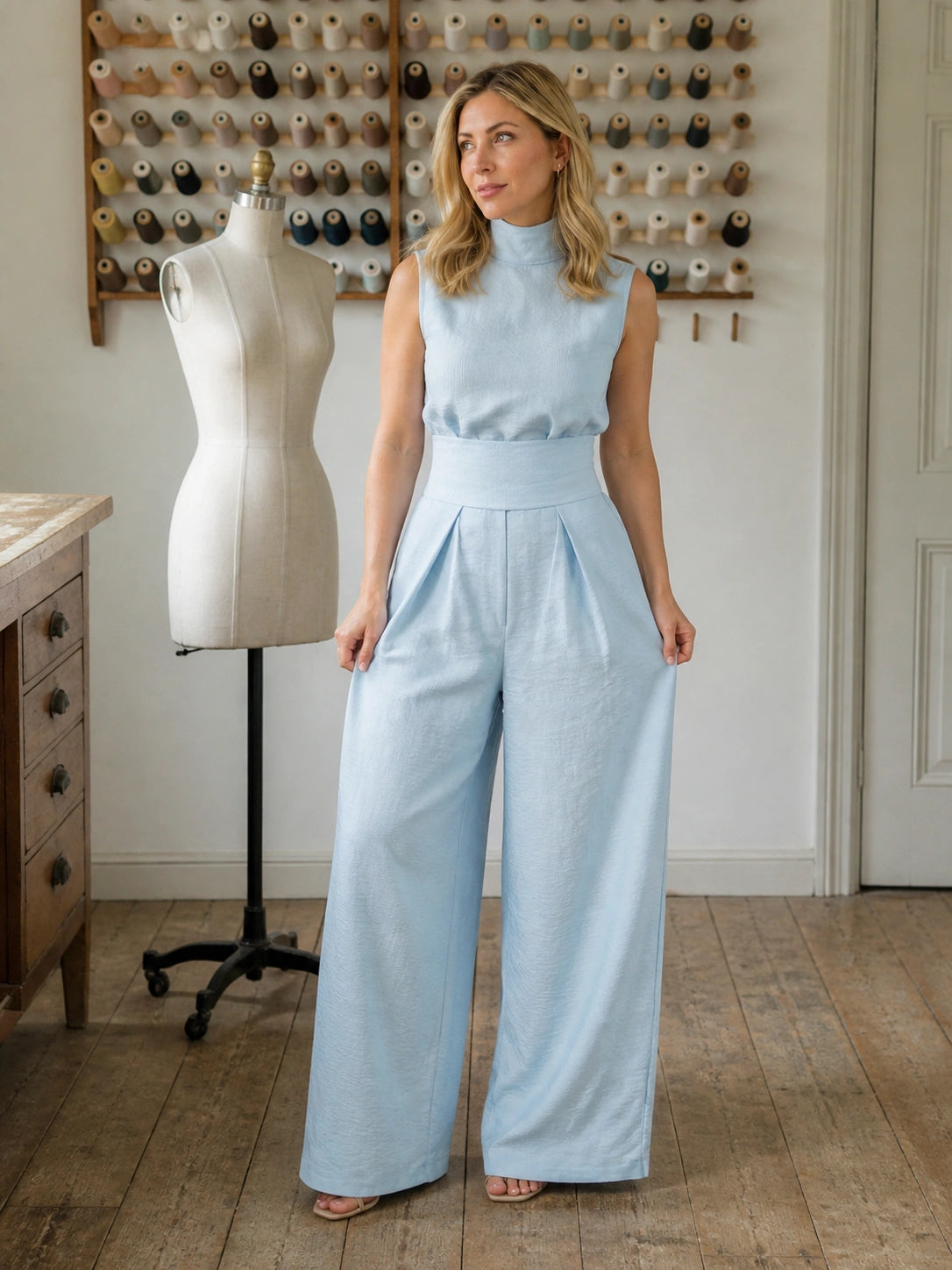 Montecito Mock-Neck Wide-Leg Two-Piece Set