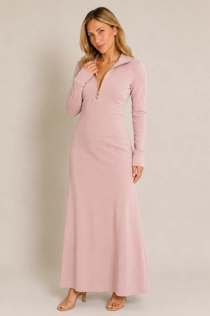 Newport Quarter-Zip Maxi Dress