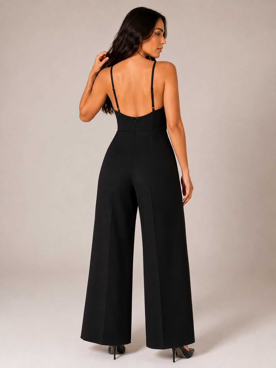 Cassis Colorblock Wide-Leg Shell Jumpsuit