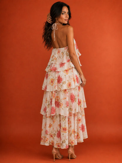 Rosemary Halter Tiered Maxi Dress