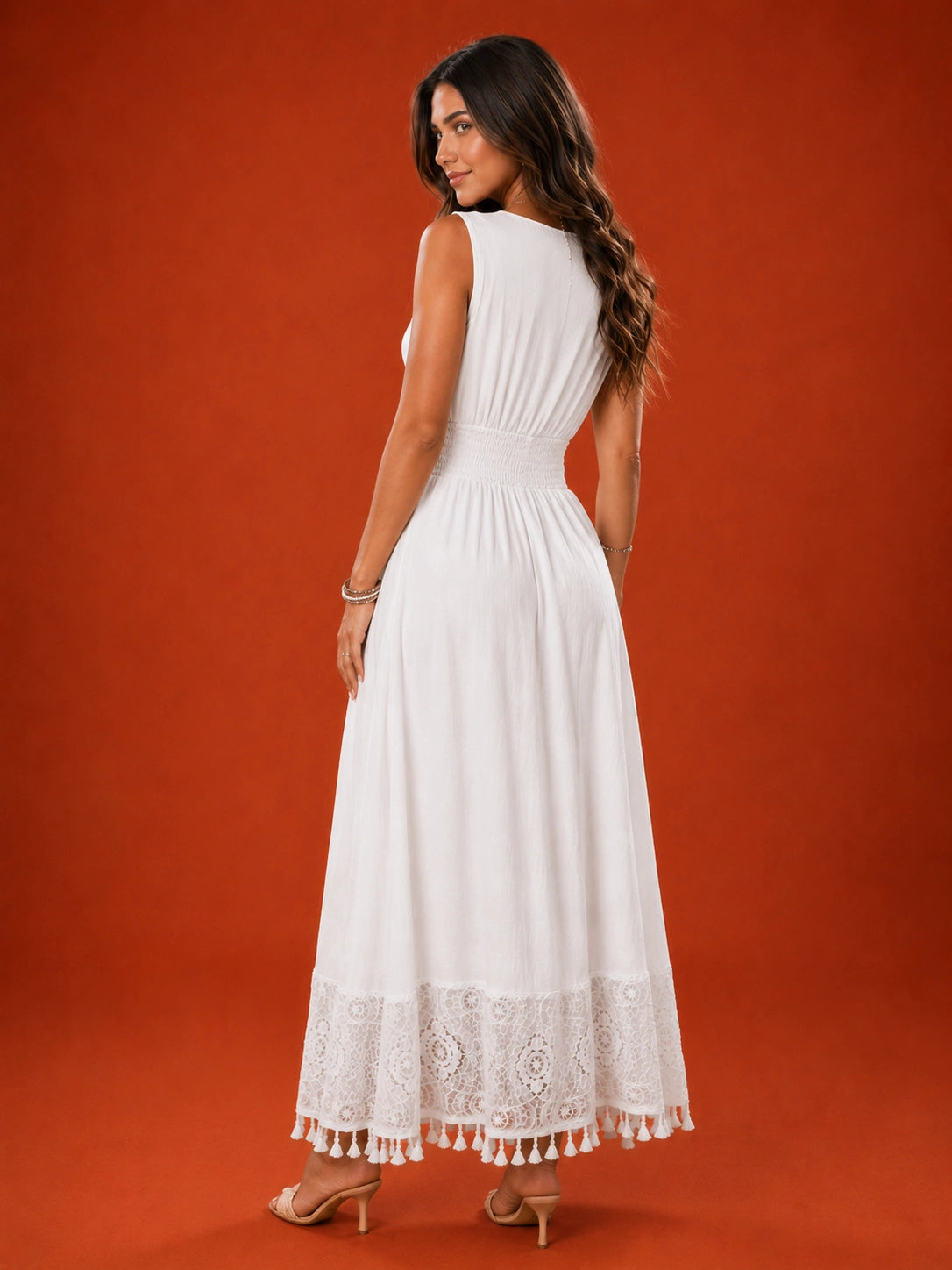Mykonos Smocked Lace Maxi Dress