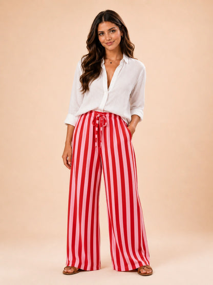 Vernazza Striped Wide-Leg Palazzo Pants