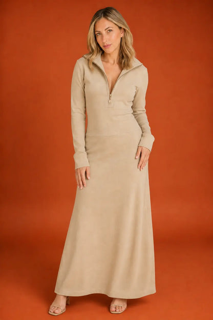 Newport Quarter-Zip Maxi Dress