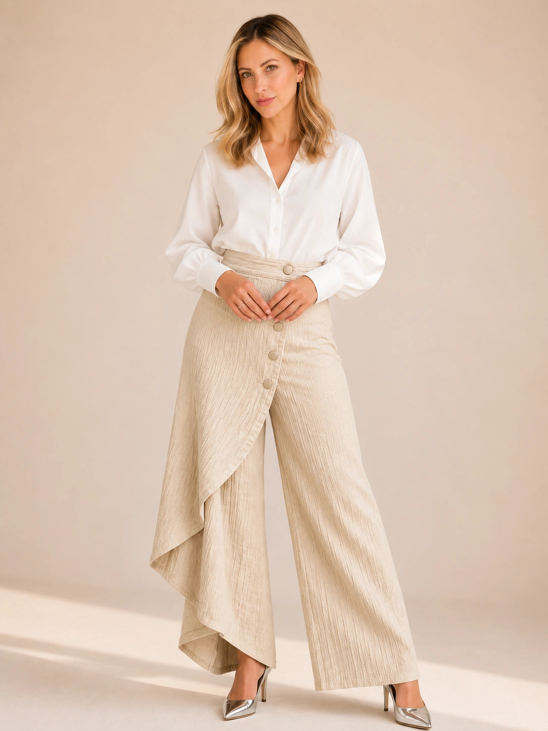 Sausalito Wrap-Front Wide Leg Jeans