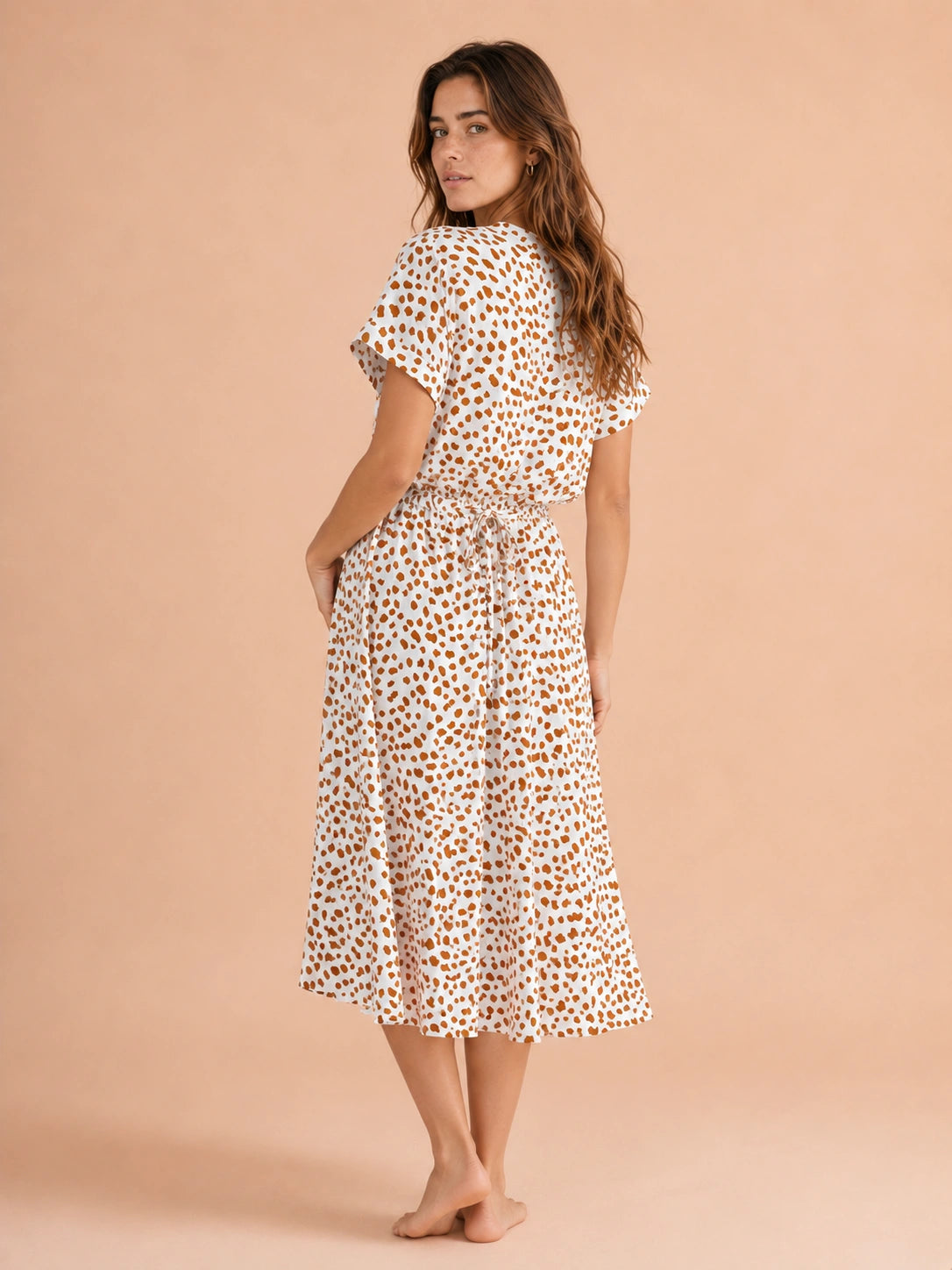 Cambria Dot Short-Sleeve Shirt Dress